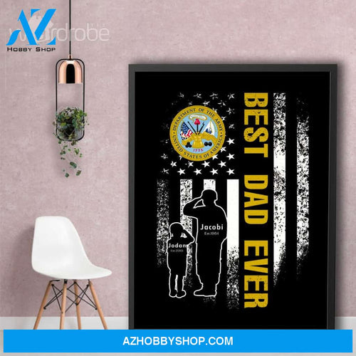 Personalized Father's Day Gift Custom Canvas Dad And Son United State Department Of The Army 1