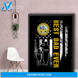 Personalized Father's Day Gift Custom Canvas Dad And Son United State Department Of The Army 1