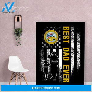 Personalized Father's Day Gift Custom Canvas Dad And Son United State Department Of The Army 1