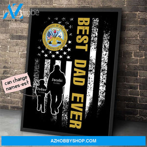 Personalized Father's Day Gift Custom Canvas Dad And Son United State Department Of The Army
