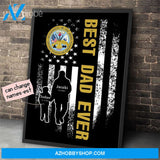 Personalized Father's Day Gift Custom Canvas Dad And Son United State Department Of The Army