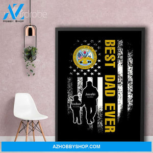 Personalized Father's Day Gift Custom Canvas Dad And Son United State Department Of The Army