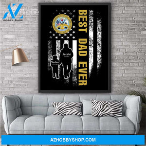 Personalized Father's Day Gift Custom Canvas Dad And Son United State Department Of The Army