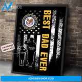 Personalized Father's Day Gift Custom Canvas Dad And Son United State Veteran 1