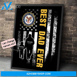 Personalized Father's Day Gift Custom Canvas Dad And Son United State Veteran
