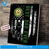 Personalized Father's Day Gift Custom Canvas Dad And Son United States Army Disabled Veteran