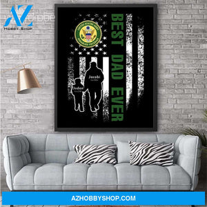 Personalized Father's Day Gift Custom Canvas Dad And Son United States Army Disabled Veteran