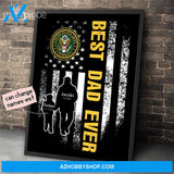 Personalized Father's Day Gift Custom Canvas Dad And Son United States Army Veteran