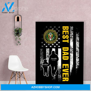 Personalized Father's Day Gift Custom Canvas Dad And Son United States Army Veteran