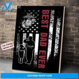Personalized Father's Day Gift Custom Canvas Dad And Son United States Marine Veteran 1