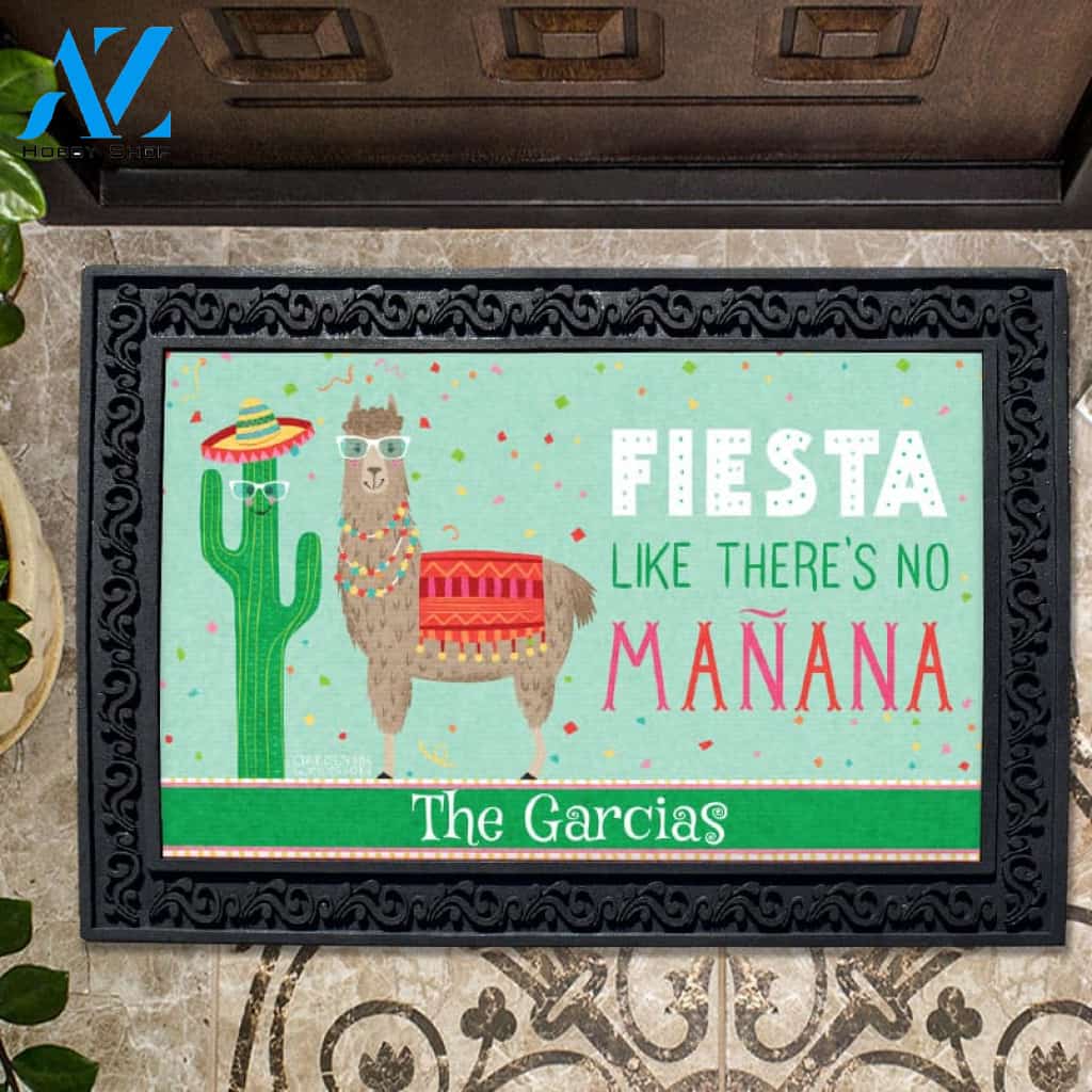 Personalized Fiesta Llama Doormat - 18