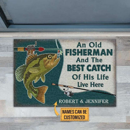 Personalized Fishing Best Catch Of His Life Customized Doormat