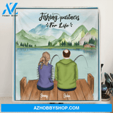 Personalized Fishing Couple Fleece Blanket - Couple Man & Woman - Best Gift For Couple - Fishing Partners For Life - C7TBRQ