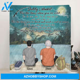 Personalized Fishing Father and Son Blanket, gift from son to dad - Dad and Son go fishing