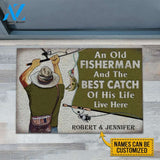 Personalized Fishing Old Couple Live Here Customized Doormat | WELCOME MAT | HOUSE WARMING GIFT