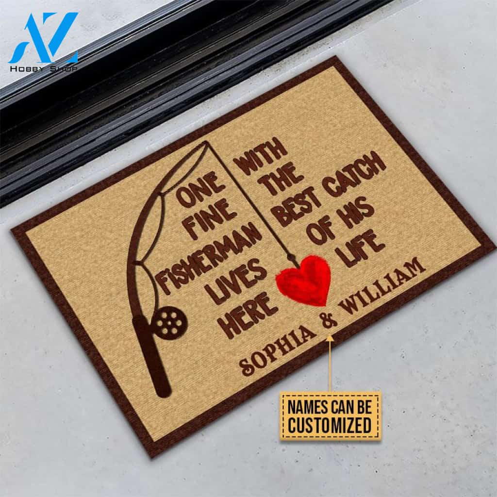 Personalized Fishing One Great Fisherman Custom Doormat