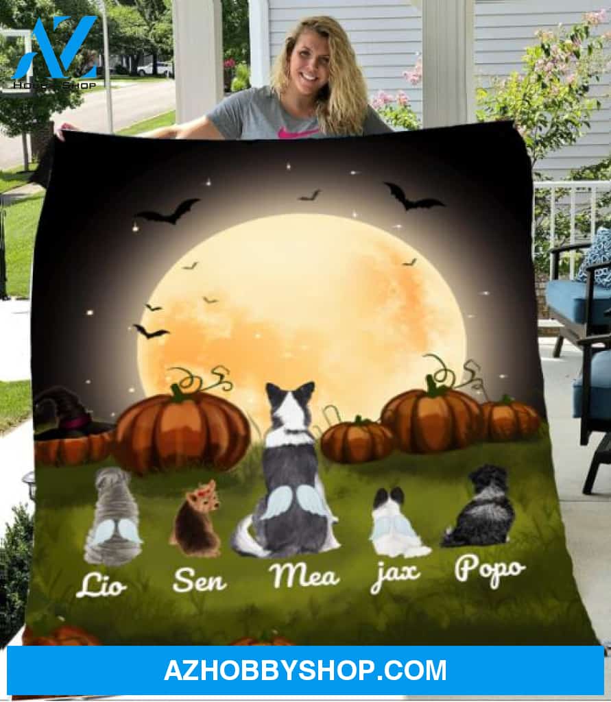 Personalized Fleece Blanket, Halloween Blanket Halloween Gift Custom Dog Pg1269