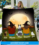 Personalized Fleece Blanket, Halloween Blanket Halloween Gift Custom Dog And Couple Pg1274