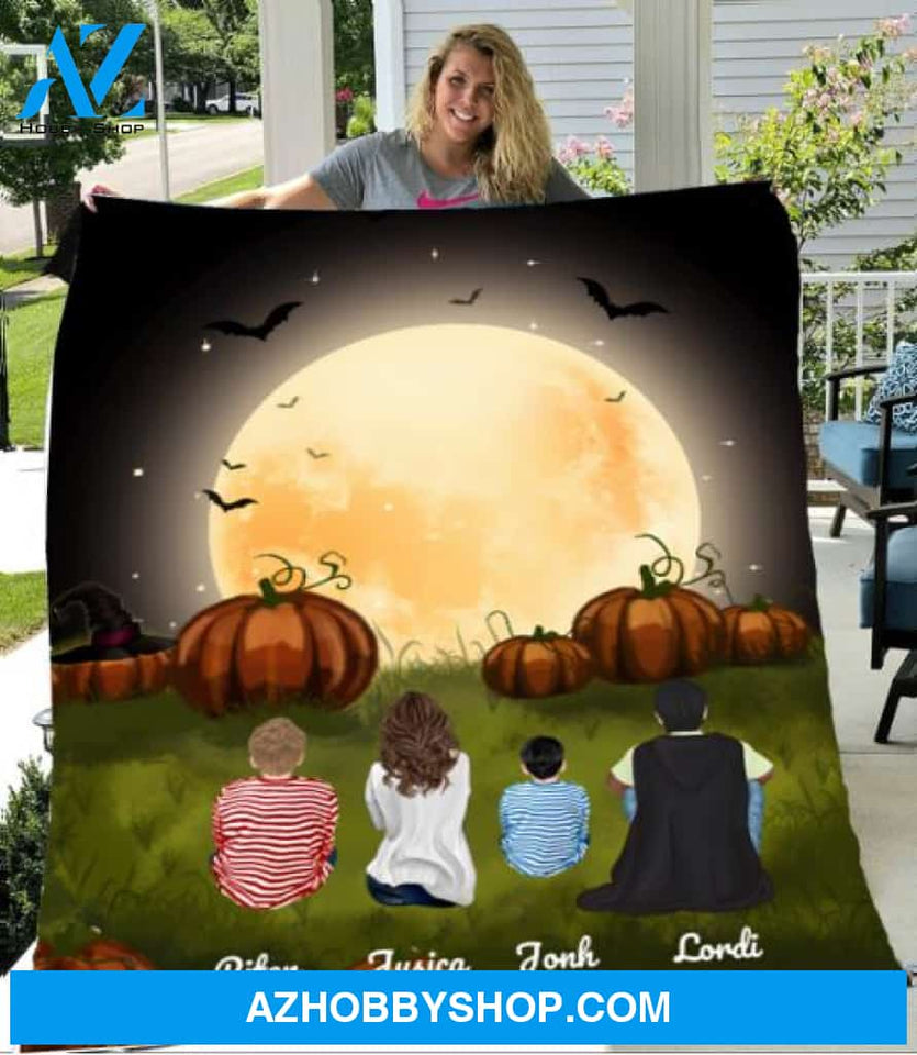 Personalized Fleece Blanket, Halloween Blanket Halloween Gift Custom Family Pg1264