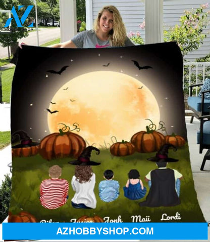 Personalized Fleece Blanket, Halloween Blanket Halloween Gift Custom Family Pg1265