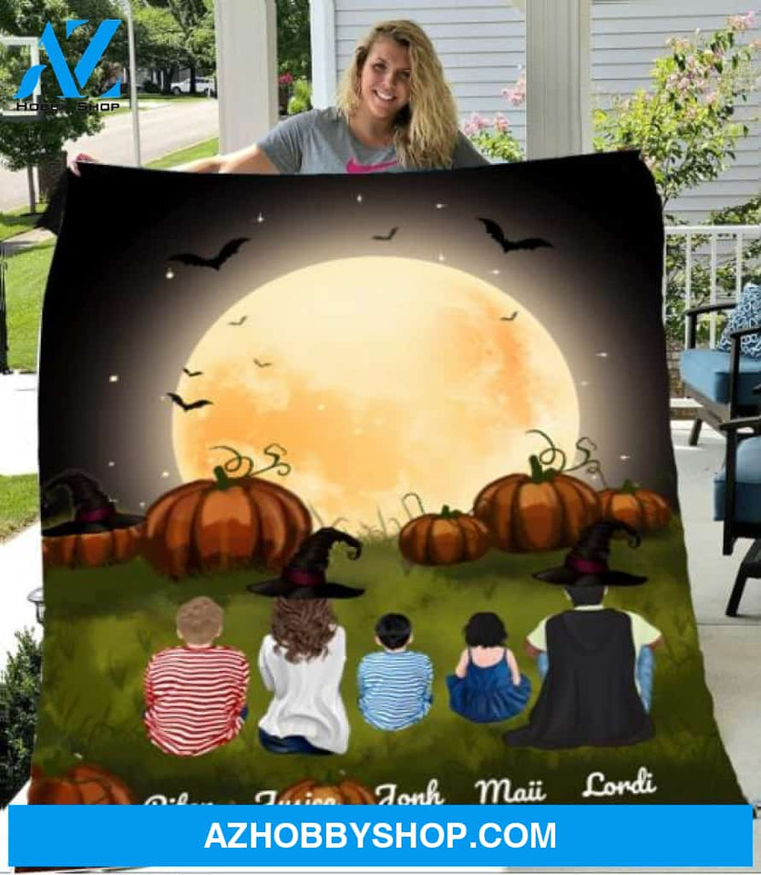 Personalized Fleece Blanket, Halloween Blanket Halloween Gift Custom Family Pg1265