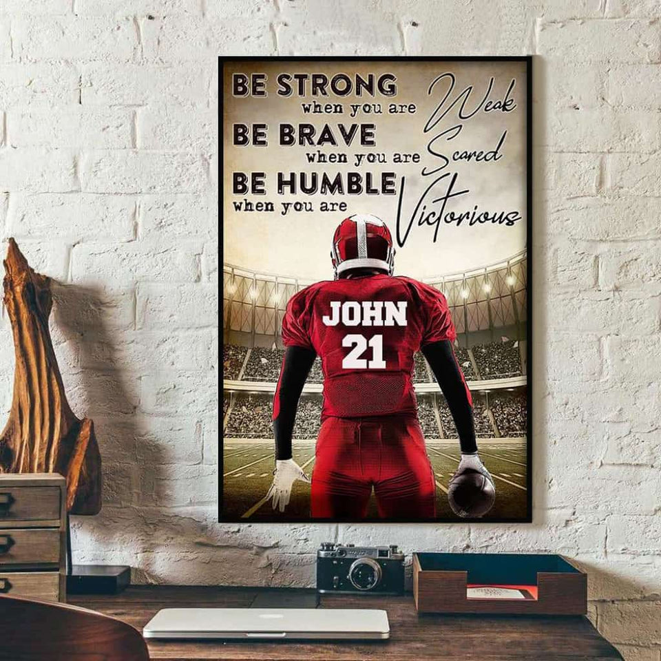 Personalized Football Poster, Canvas with custom Name & Number, Sport Gifts NTB031806CL