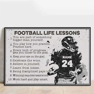 Personalized Football Poster, Canvas with custom Name & Number, Sport Gifts NTB031805CL