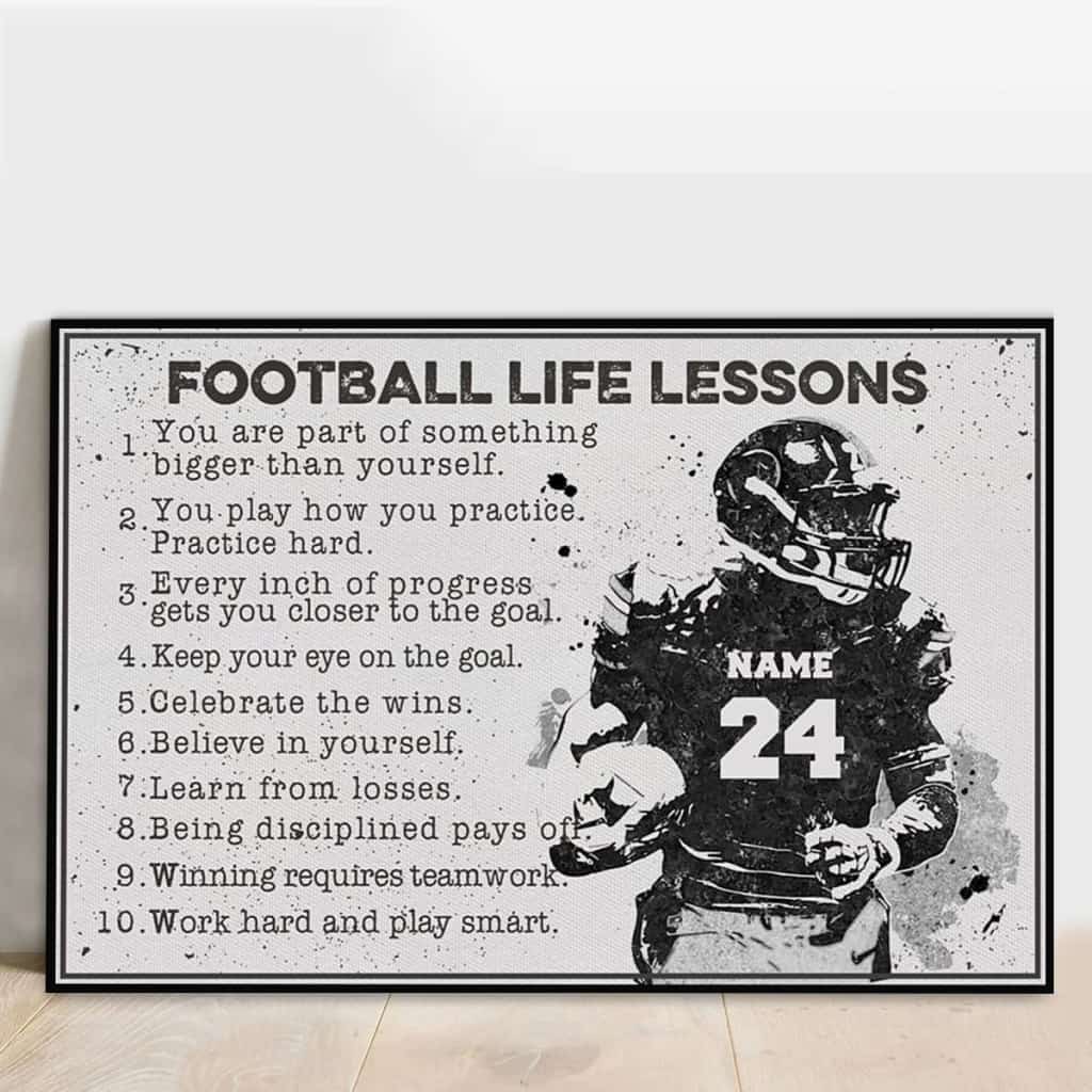 Personalized Football Poster, Canvas with custom Name & Number, Sport Gifts NTB031805CL