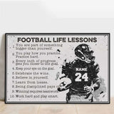 Personalized Football Poster, Canvas with custom Name & Number, Sport Gifts NTB031805CL
