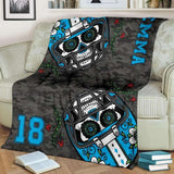 PERSONALIZED FOOTBALL SUGAR SKull Blanket Gift For Football Lover Home Decor Birthday Gift Bedding Couch Sofa Soft And Comfy Cozy