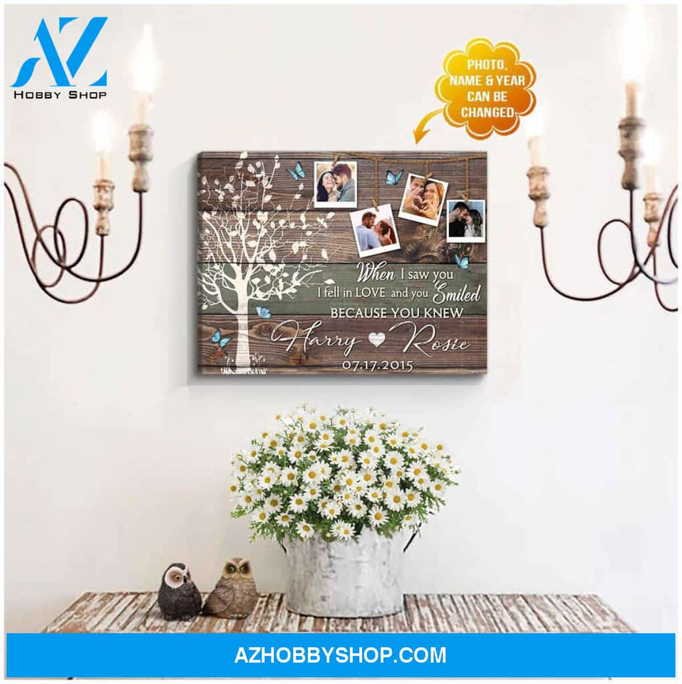 Personalized For Couple When I Saw You I Fell In Love Wall Art Decor Canvas