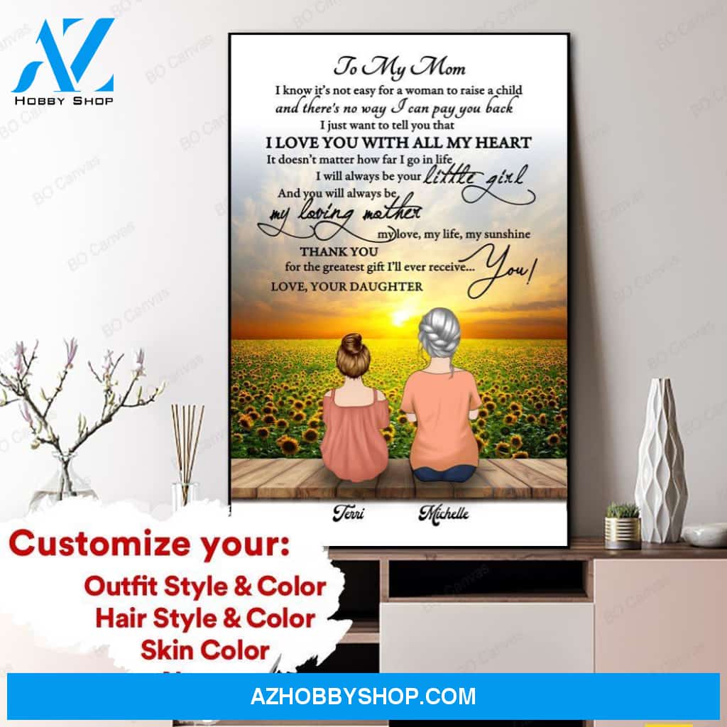 Personalized Framed Canvas - To My Mom - From Daughter - Mother's Day Gift CDM01
