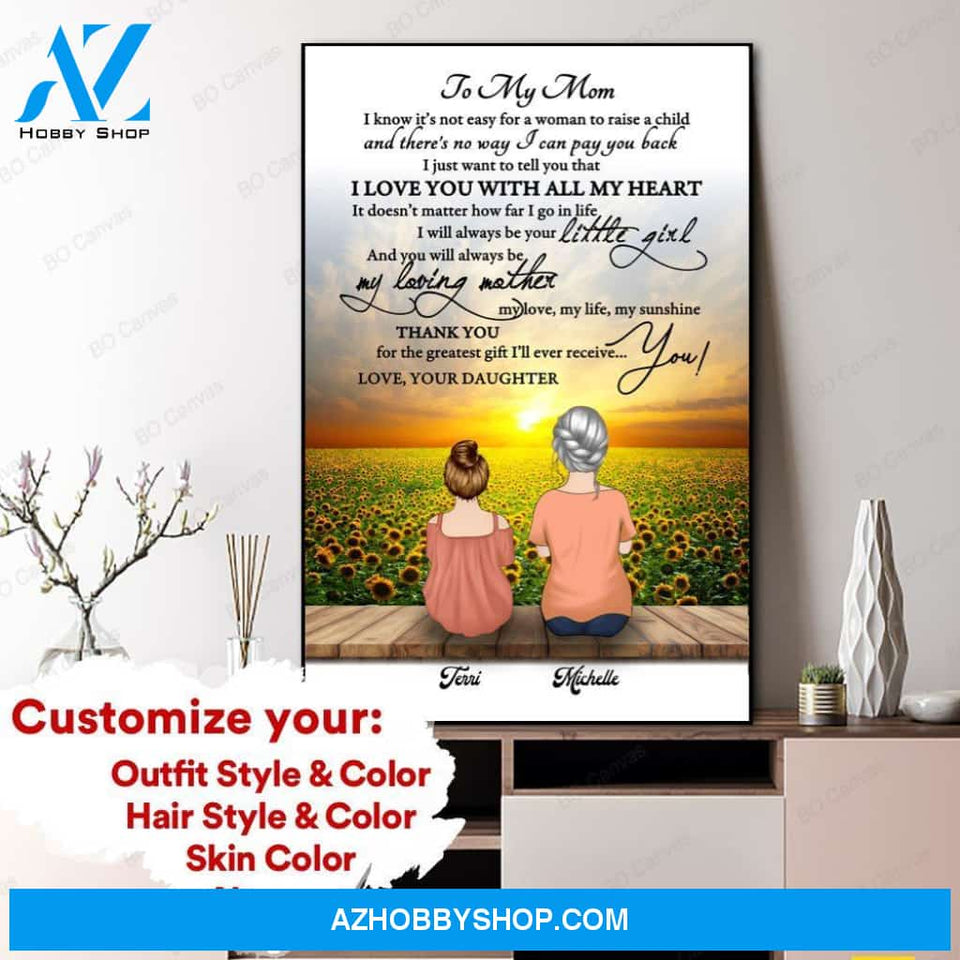 Personalized Framed Canvas - To My Mom - From Daughter - Mother's Day Gift CDM01