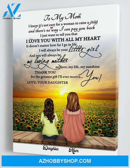 Personalized Framed Canvas - To My Mom - From Daughter - Mother's Day Gift CDM01