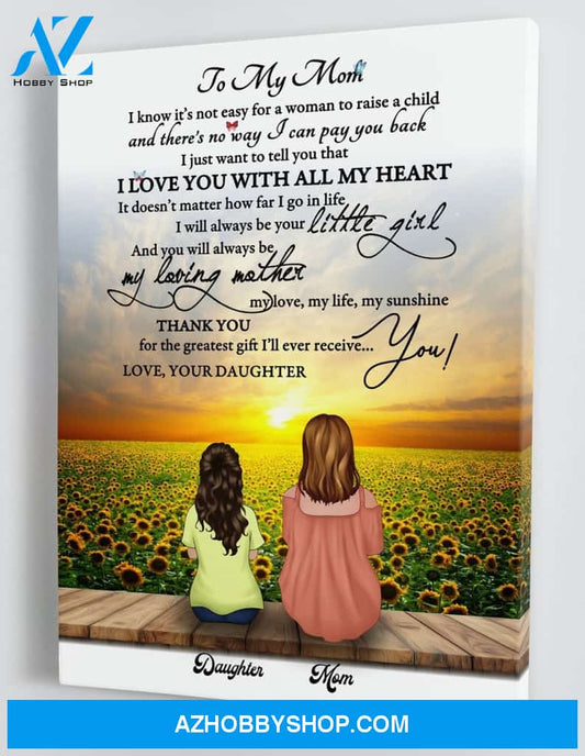 Personalized Framed Canvas - To My Mom - From Daughter - Mother's Day Gift CDM01