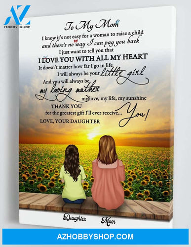 Personalized Framed Canvas - To My Mom - From Daughter - Mother's Day Gift CDM01