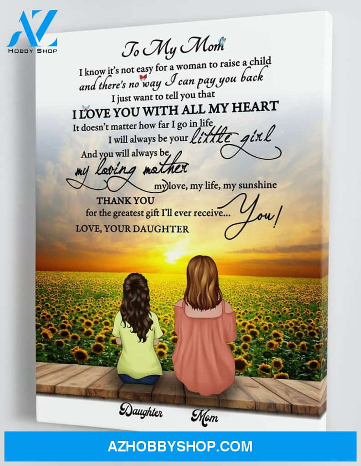 Personalized Framed Canvas - To My Mom - From Daughter - Mother's Day Gift CDM01