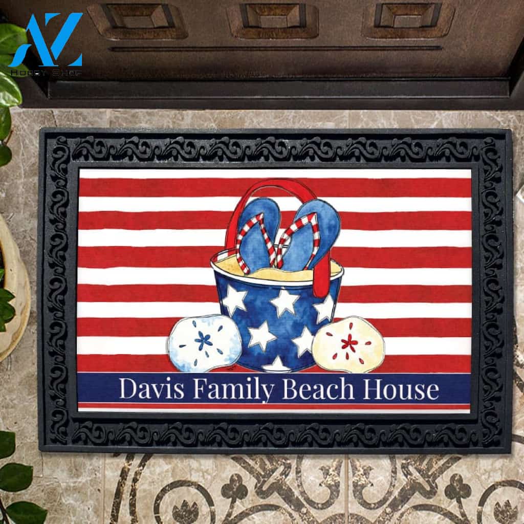 Personalized Freedom Beach Bucket Doormat - 18