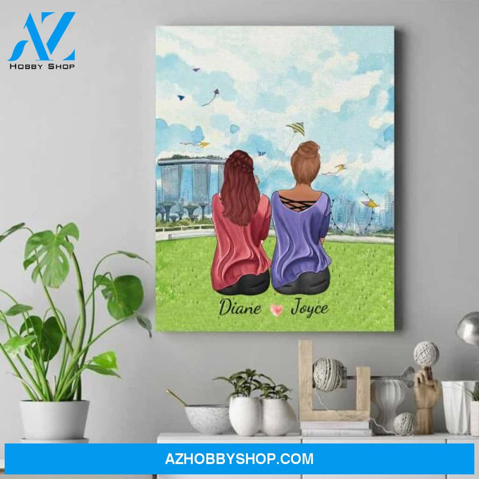 Personalized Friends Wall Art - Bff Birthday Gifts Ideas - Up To 4 Girls