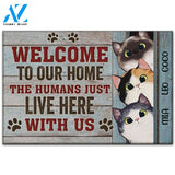 Personalized Funny Sneaky Cats Doormat Custom Name Family - Welcome To Our Home Doormat Welcome Mat House Warming Gift Home Decor Funny Doormat Gift Idea