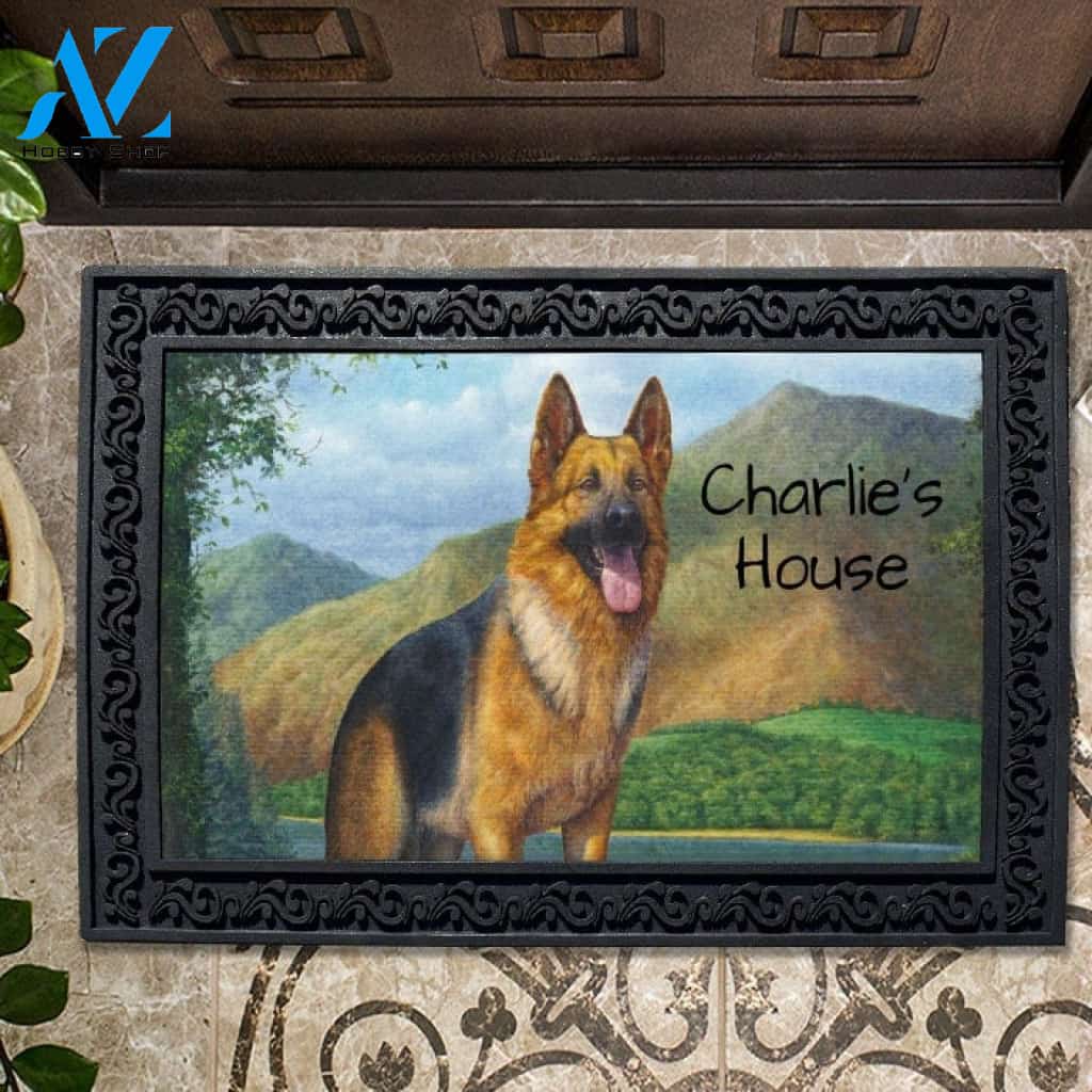 Personalized German Shepherd Great Outdoors Doormat - 18" x 30"