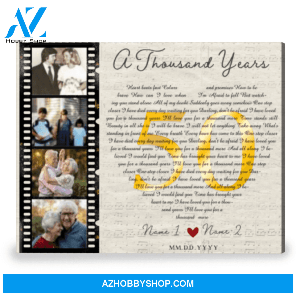 Personalized Gift For 50 Year Anniversary Song Lyrics Gift Canvas Print