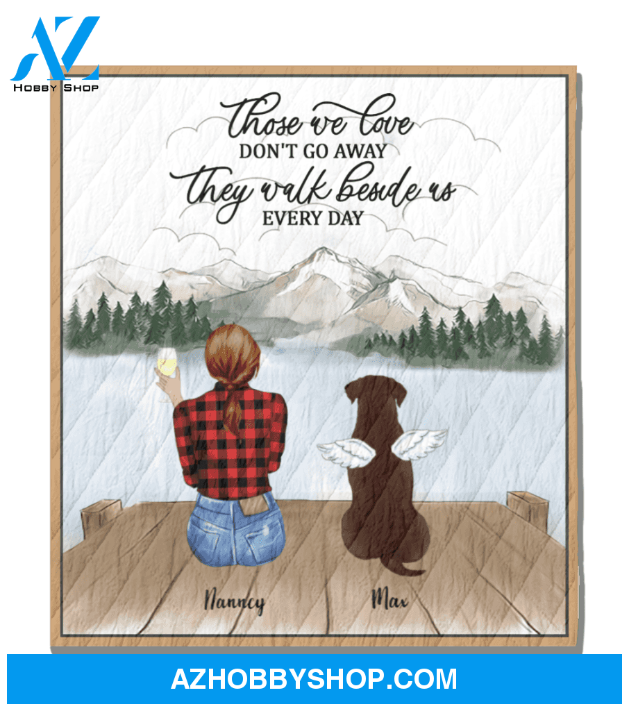 Personalized quilt blanket gift for dog mom, cat lovers - Mom & 1 pet quilt blanket - Those we love don't go away