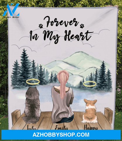 Personalized Gift For Dog Mom - Mom & 2 Dogs Personalized Fleece Blanket - Life is better with dogs - Gift idea for dog moms