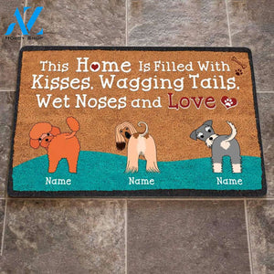 Personalized Gift For Dog Mom This Home Is Filled With Kisses Wagging Tails Wet Noses And Love Doormat For Dog Lover