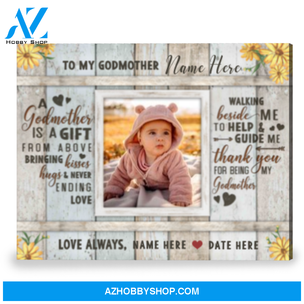 Personalized Gift For Godmother Baptism Gift Mother's Day Gift Canvas