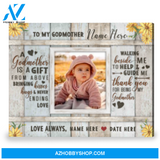 Personalized Gift For Godmother Baptism Gift Mother's Day Gift Canvas
