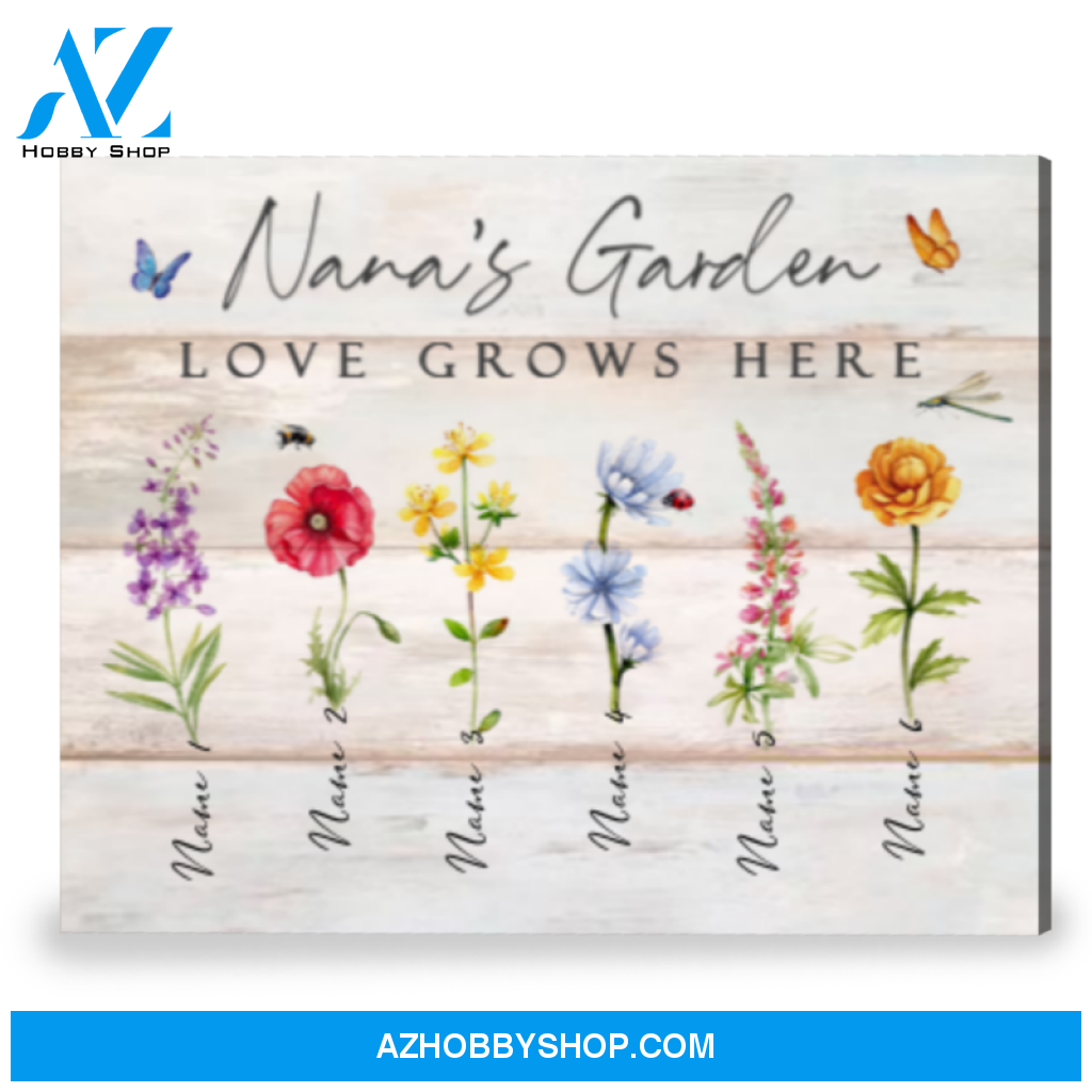 Personalized Gift For Grandma On Mother's Day Nana's Garden Canvas Print