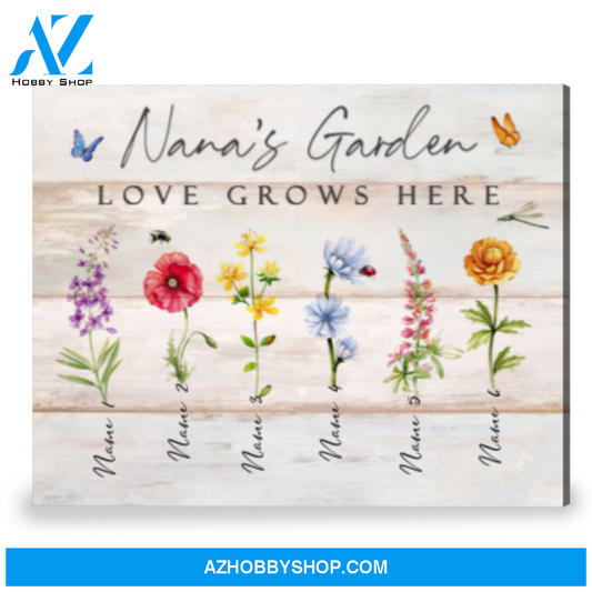 Personalized Gift For Grandma On Mother's Day Nana's Garden Canvas Print