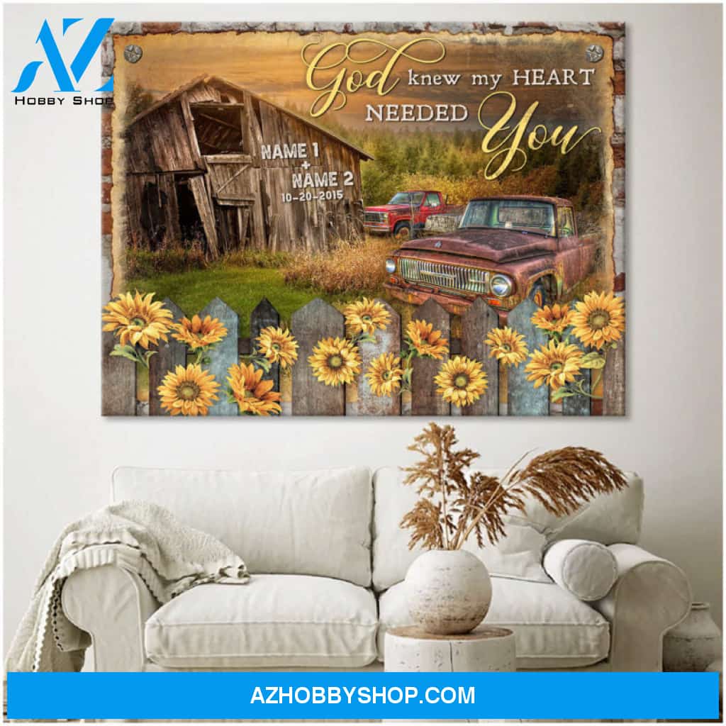 Personalized Gift For Him And Her Farmhouse Wall Art Canvas Print